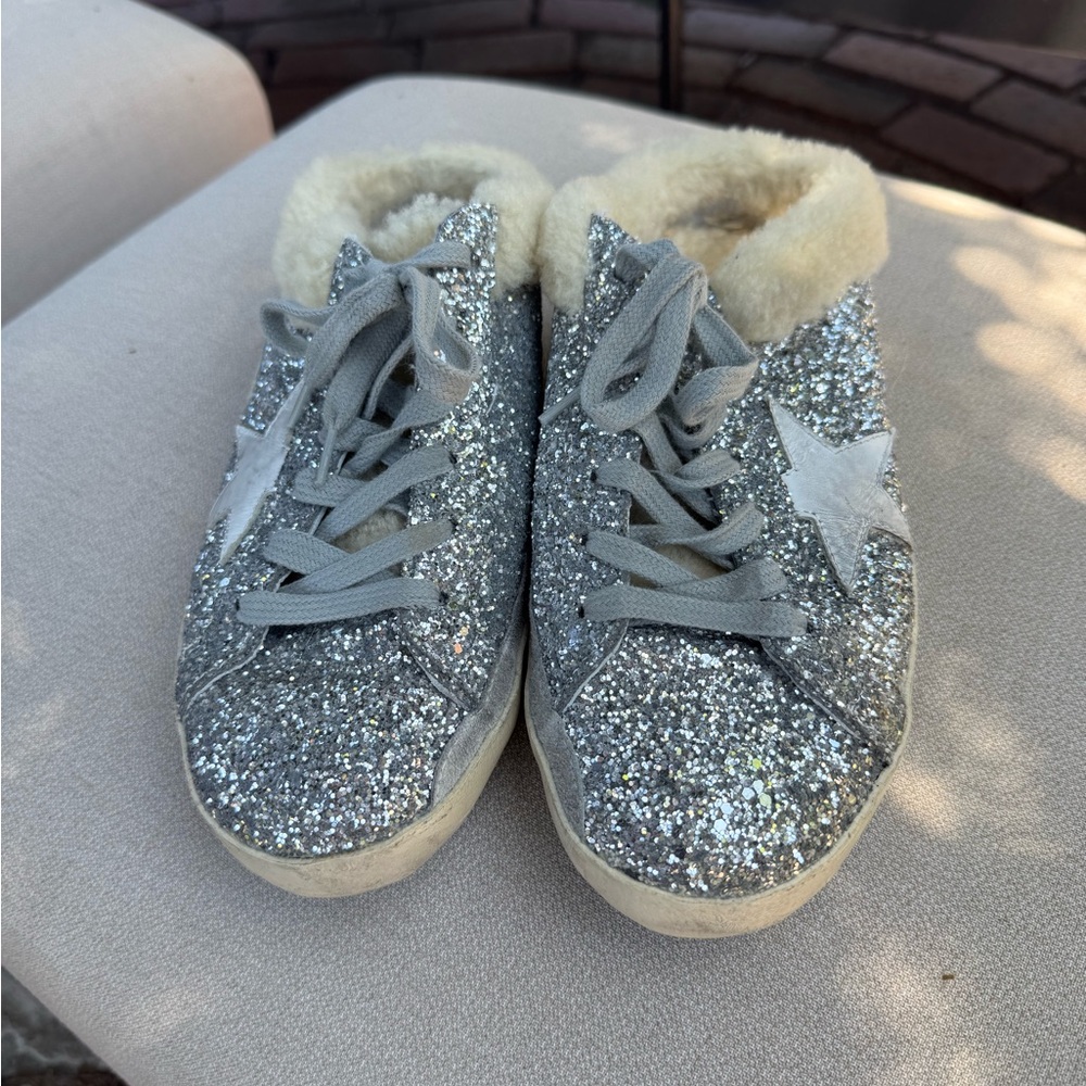 Golden Goose silver slide sneaker size 40
